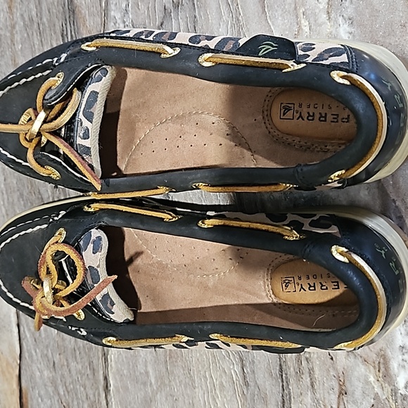 Sperry boat shoe size 6.5 color black and leopard - Picture 5 of 8